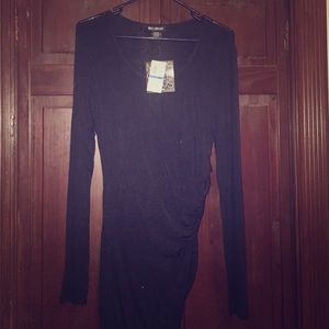 Black side rushed dress NWT